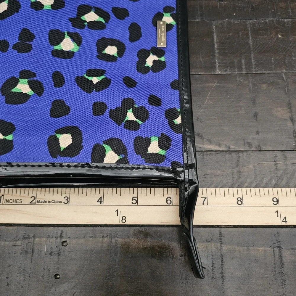 Kate Spade Slim Universal Emperblue Leopard Cosmetic Makeup Bag Sleeve Pouch Zip